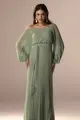 Vestido Festa Ombro A Ombro Chiffon Plissado