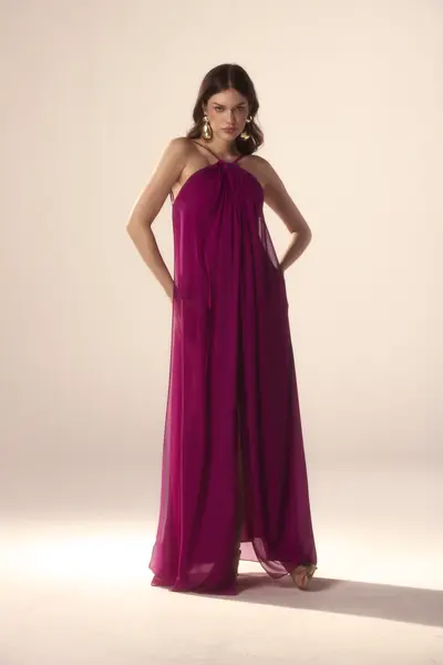 Vestido Festa Alças Chiffon