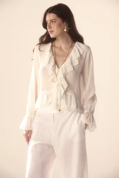 Blusa Babados Chiffon