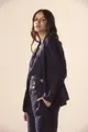 Blazer Linho Bordado Mangas