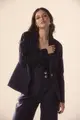 Blazer Linho Bordado Mangas
