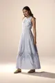 Vestido Nervuras e Rendas