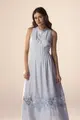 Vestido Nervuras e Rendas