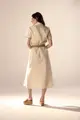 Vestido Mangas Curtas Linho Com Renda