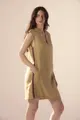 Vestido Linho Com Vivos