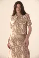 Blusa Algodão e Aplicação Crochê