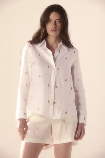 Camisa Linho Bordado