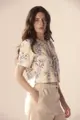 Blusa Floral Detalhe Tricot