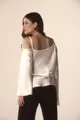Blusa Decote Assimétrico Manga Longa Cetim