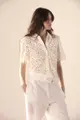 Camisa Renda Com Gola Manga Curta