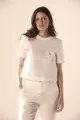 Blusa Linho Bordado Coqueiro Detalhe Tricot