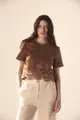 Calça Pantalona Detalhe Elástico Cós Linho