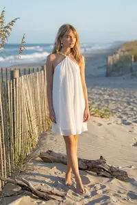 Vestido Alças com Bordado