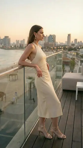 Vestido Frente Única Torcido Costas