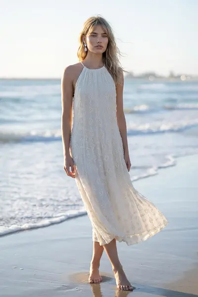 Vestido Bordado Alças