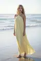 Vestido Alças Com Bordado Amarração Costas
