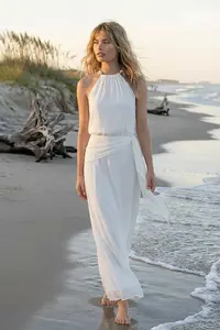 Vestido Festa Amarração Cintura Detalhe Alças