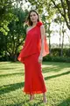 Conjunto Saia Longa e Blusa Ombro Só Flor
