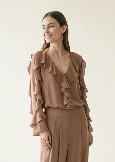 Blusa Babados Chiffon