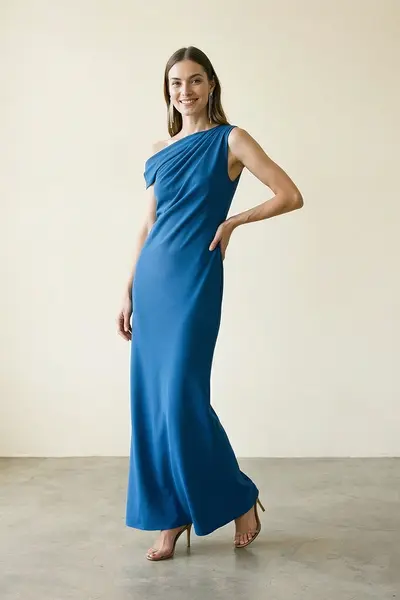 Vestido Festa Drapeados Malha Crepe