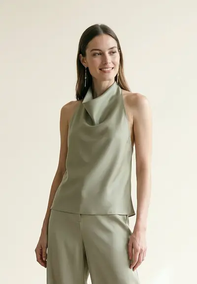 Blusa Frente Única Decote Degagê Cetim