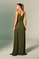 Vestido Festa Alças Chiffon Plissado e Lenço