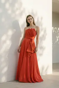 Vestido Festa Tomara Que Caia Tafetá e Chiffon