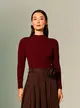 Blusa Tricot Gola Alta Mangas Longas