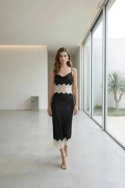 Vestido Detalhes Renda