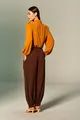 Blusa Gola Alta Manga Longa Chiffon