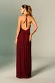 Vestido Festa Frente Única Chiffon Plissado