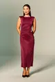 Vestido Drapeados e Recorte Jersey