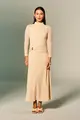 Vestido Gola Alta Com Cinto