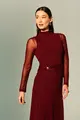 Vestido Gola Alta Com Cinto
