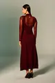 Vestido Gola Alta Com Cinto