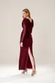 Vestido Mangas Drapeados E Sobreposição Tule