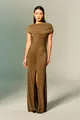 Vestido Franzidos Sobreposição Jersey