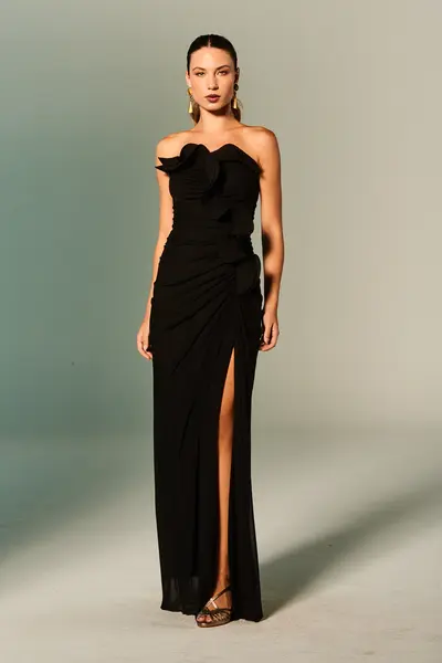 Vestido Festa Tomara Que Caia Tule Com Babado Plissado