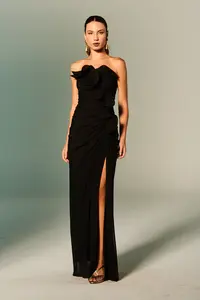 Vestido Festa Tomara Que Caia Tule Com Babado Plissado