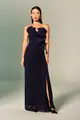 Vestido Festa Tomara Que Caia Tule Com Babado Plissado