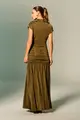 Vestido Festa Drapeados e Franzidos Jersey