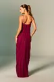 Vestido Festa Drapeados Alças Finas Tule