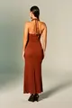 Vestido Frente Única Trançado Gola