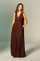Vestido Festa Drapeados Capa Tule