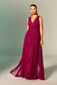 Vestido Festa Drapeados Capa Tule