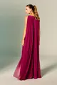 Vestido Festa Drapeados Capa Tule
