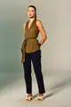 Blusa Decote V Com Faixa