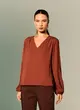 Blusa Decote V Mangas Longas