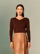 Blusa Tricot Decote V Manga Longa