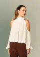 Blusa Gola Alta Recorte Manga